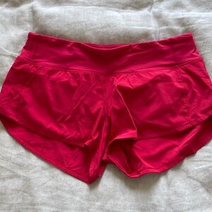 Speed Up Low Rise, Lined, 2.5 inch Lululemon Shorts- Red